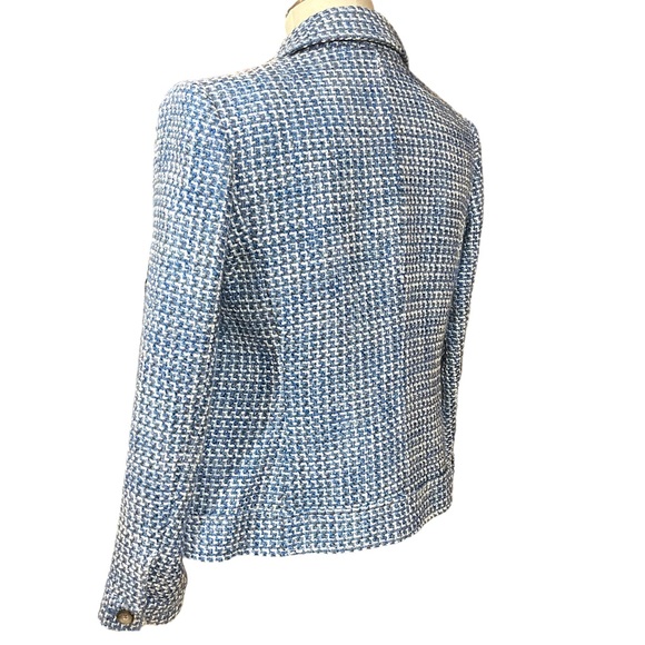 Talbots Navy and White Textured Blazer - Picture 6 of 8